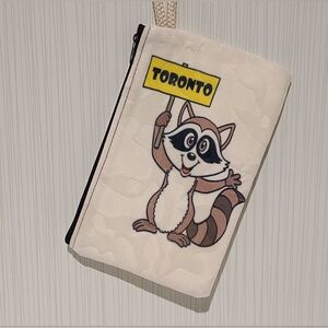 Toronto Racoon Velvet Zipper Pouch Makeup Bag Pencil Case